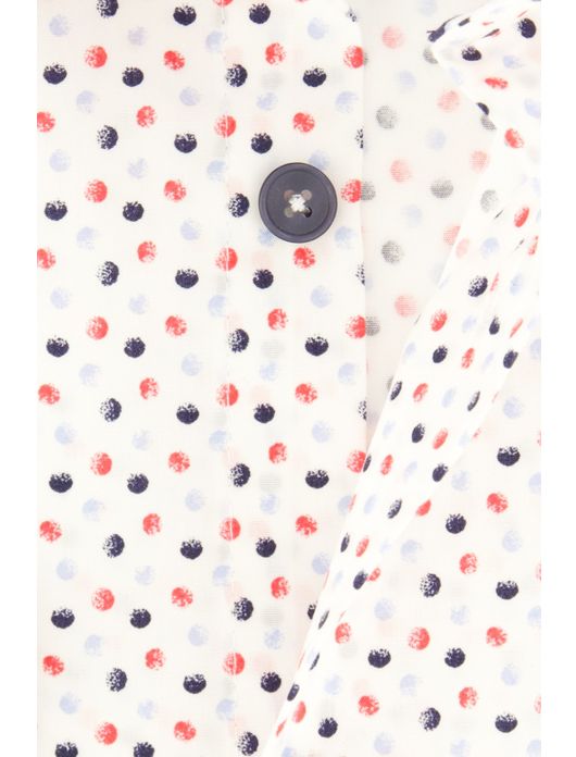 Easy Iron Ledub overhemd wit geprint