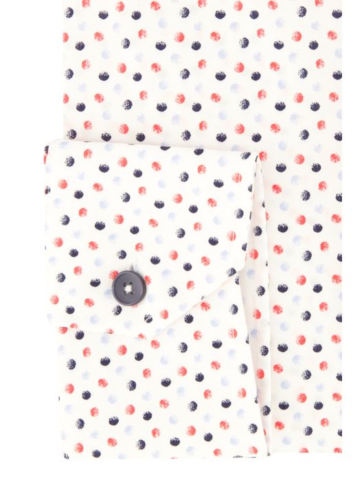 Easy Iron Ledub overhemd wit geprint