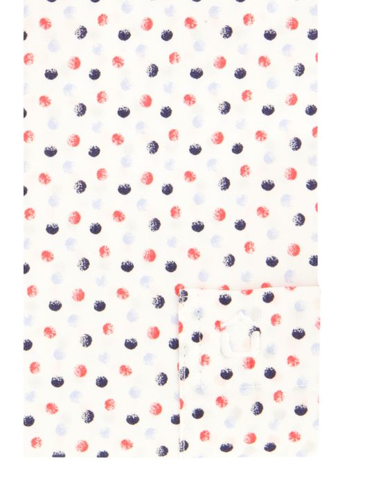 Easy Iron Ledub overhemd wit geprint