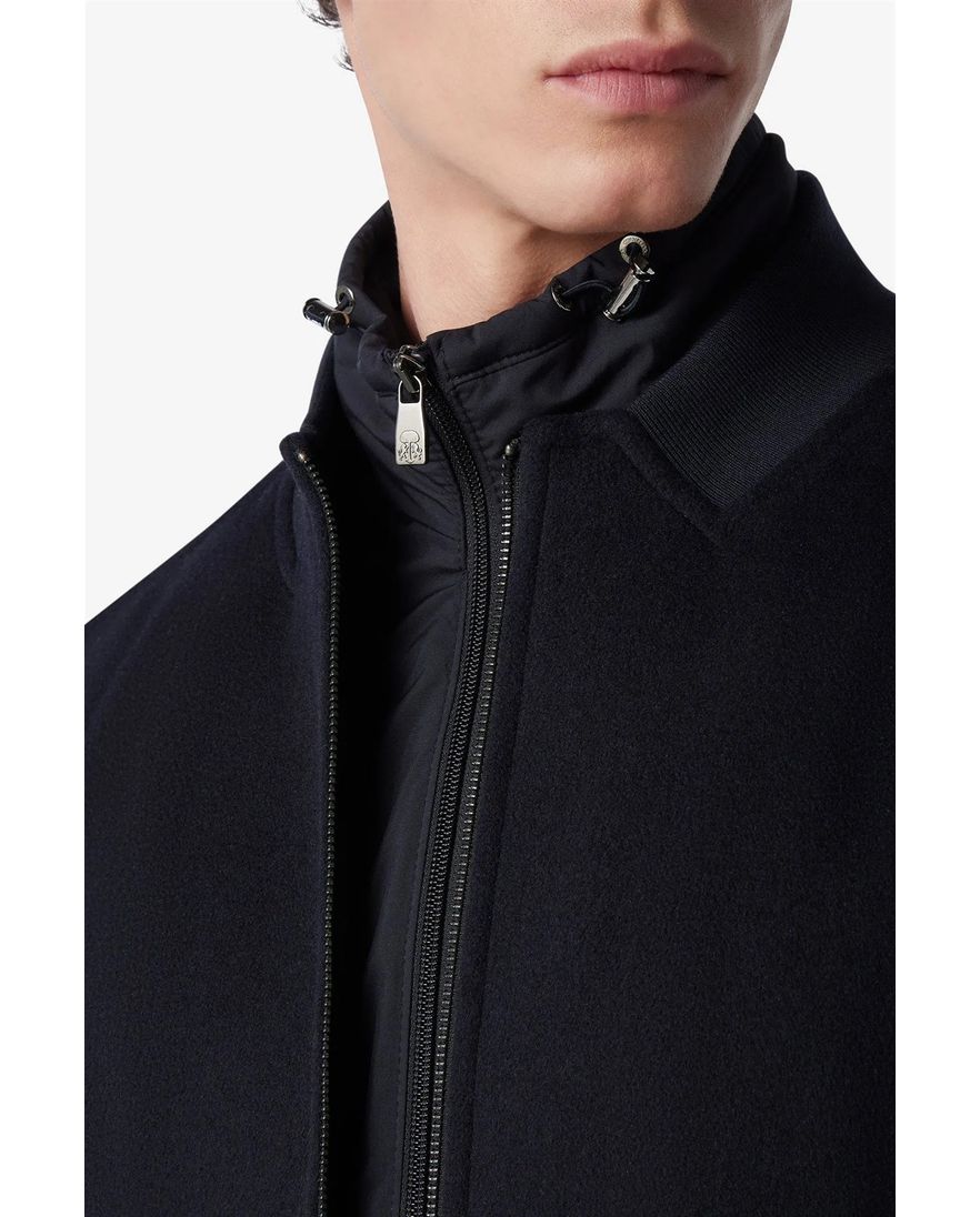 Corneliani jas effen donkerblauw rits normale fit