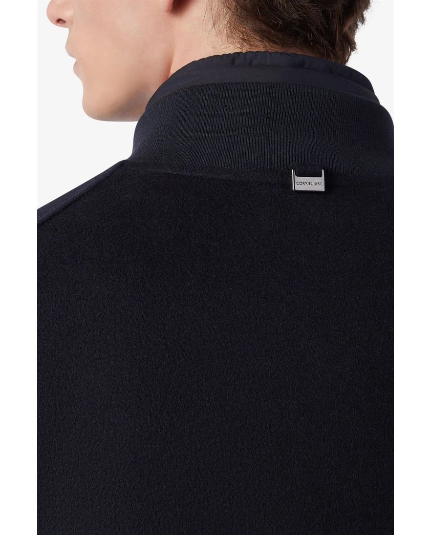 Corneliani jas effen donkerblauw rits normale fit