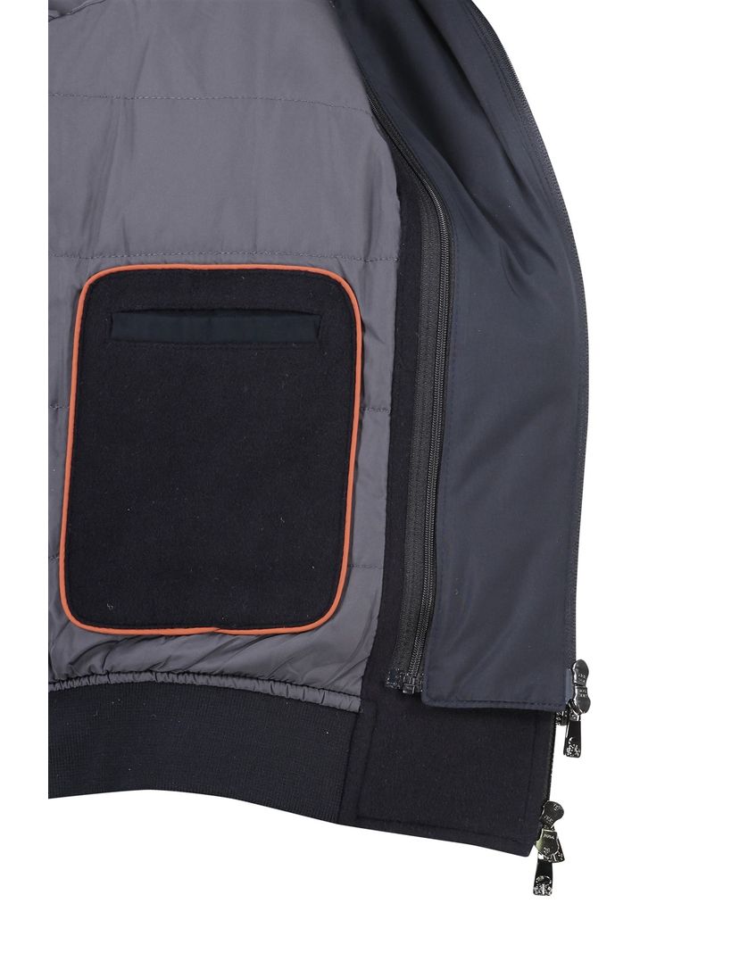 wollen Corneliani jas effen donkerblauw rits