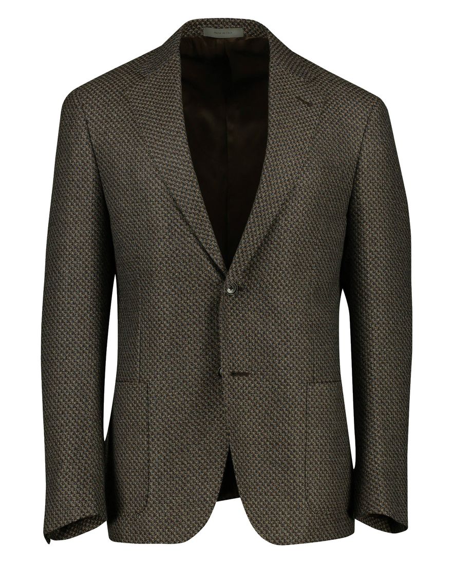 Corneliani colbert bruin geruit virginwol