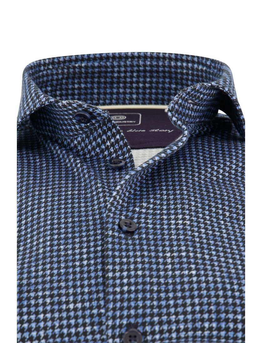 Blue Industry overhemd Slim Fit blauw geprint