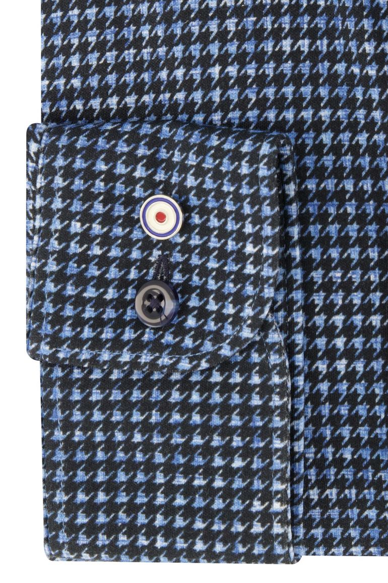 Blue Industry overhemd blauw geprint cut away