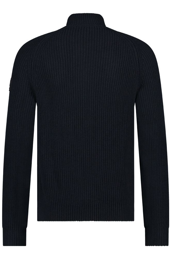 vest Blue industry effen donkerblauw knopen