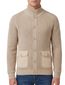 Blue Industry vest met knopen beige grof gebreid effen
