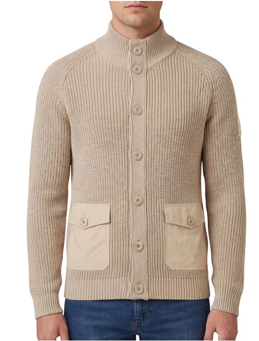 Blue Industry vest met knopen beige