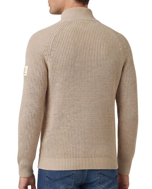 Blue Industry vest met knopen beige grof gebreid effen