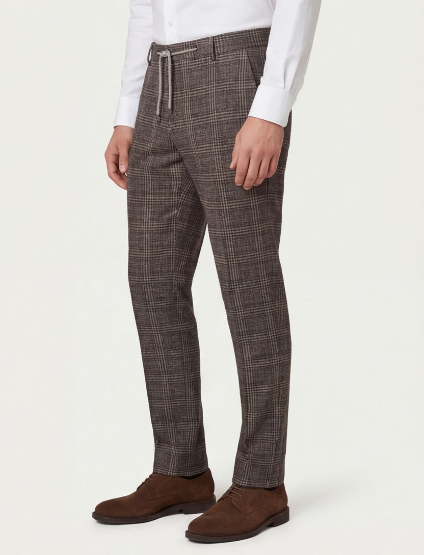 pantalon mix en match Blue industry bruin geruit