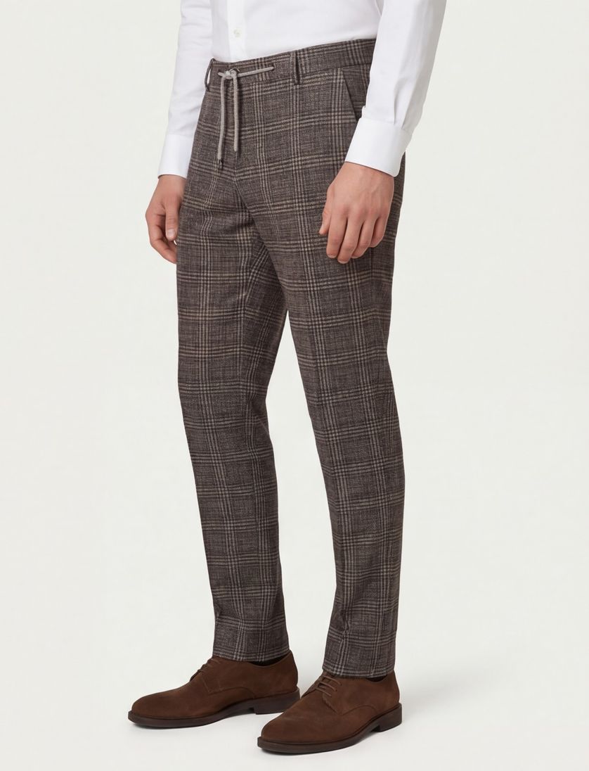 pantalon mix en match Blue industry bruin geruit