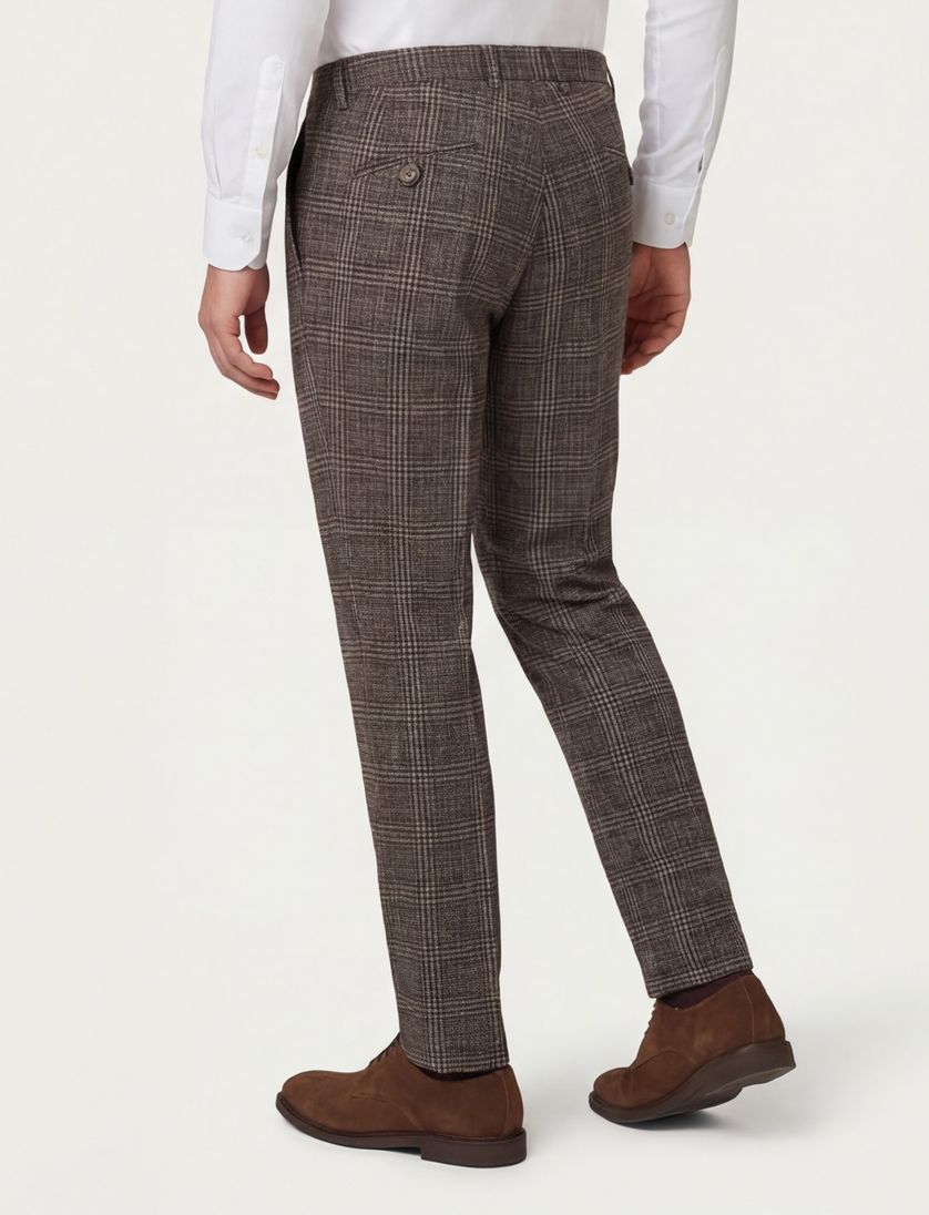 pantalon mix en match Blue industry bruin geruit