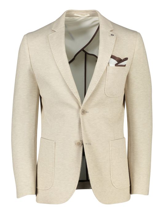 colbert Blue Industry corduroy, stretch slim fit beige effen