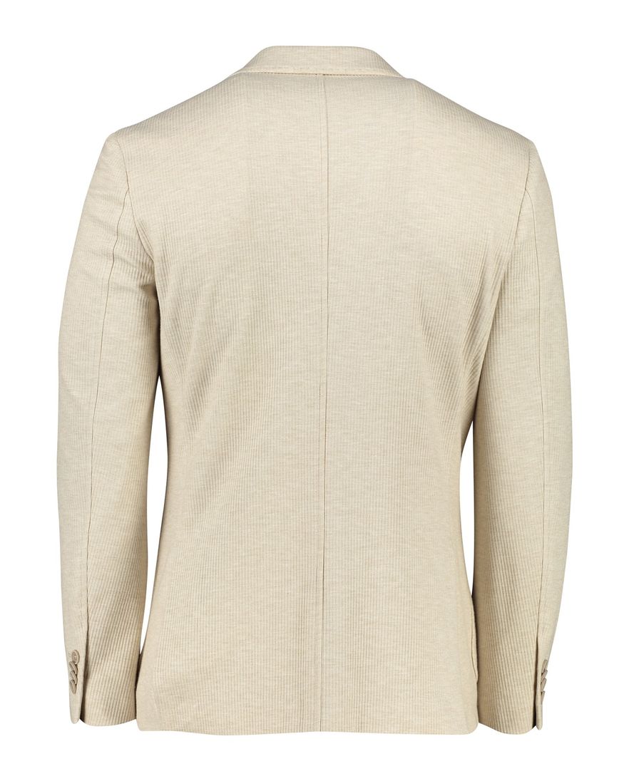 Blue industry colbert beige effen ribstof