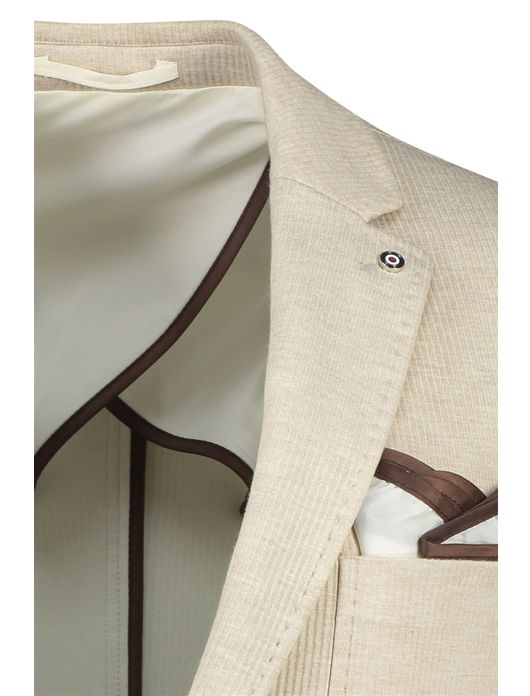 colbert Blue Industry corduroy, stretch slim fit beige effen