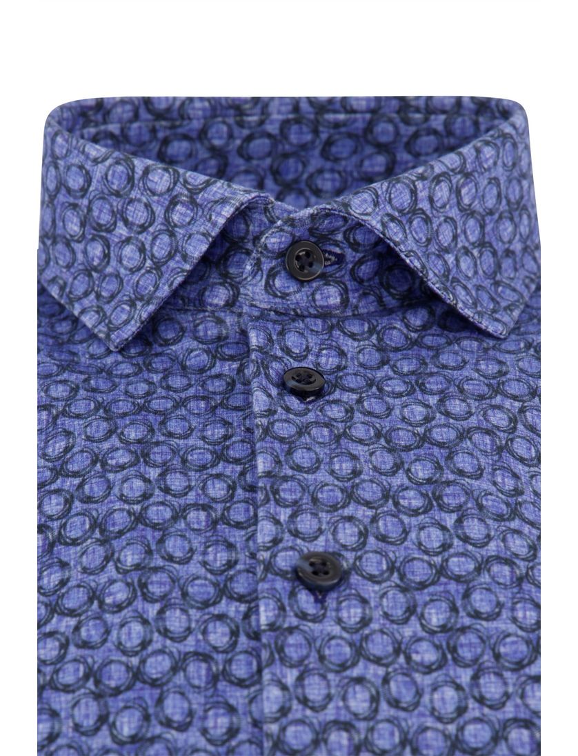 casual overhemd Blue industry blauw print