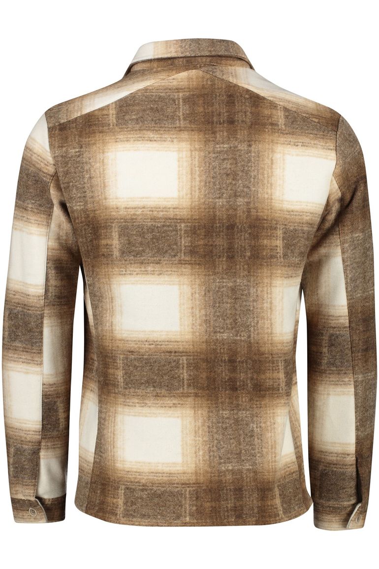 Blue Industry overshirt beige geruit dubbele borstzak