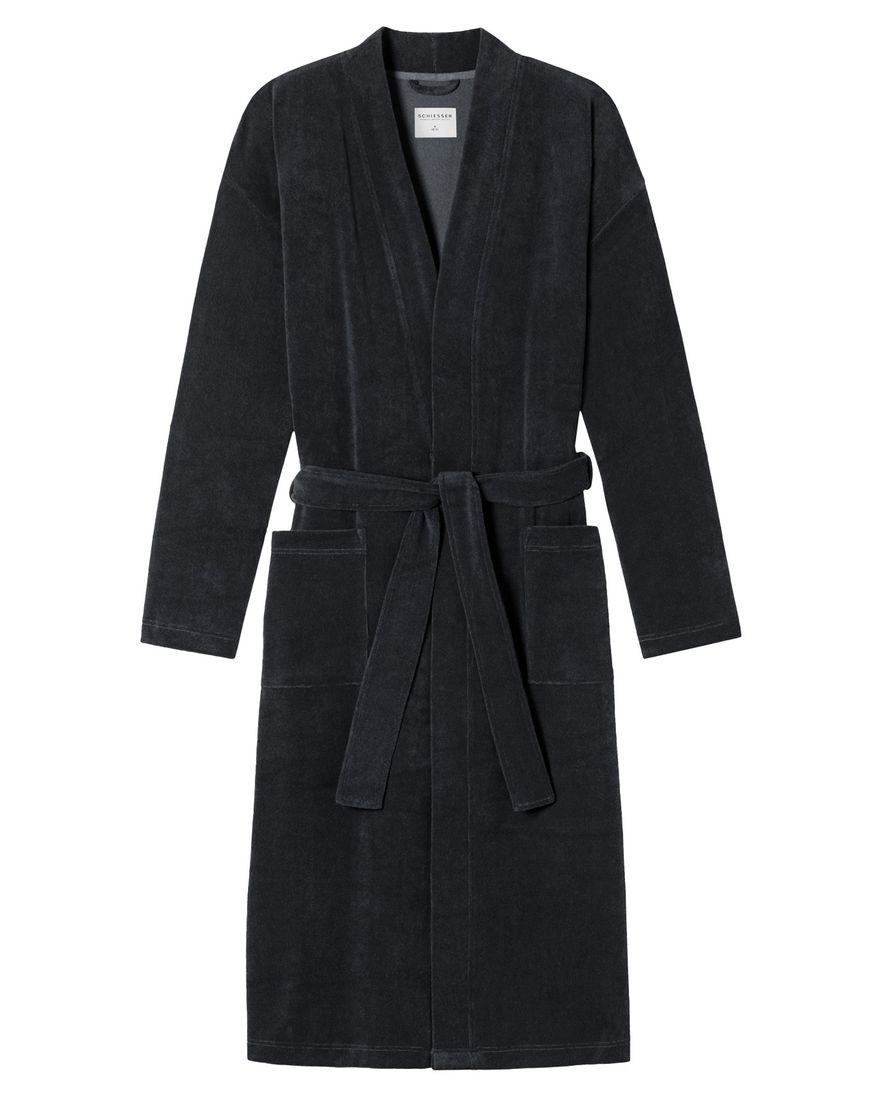 Schiesser badjas effen antraciet