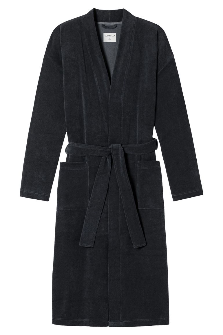 Schiesser badjas effen antraciet