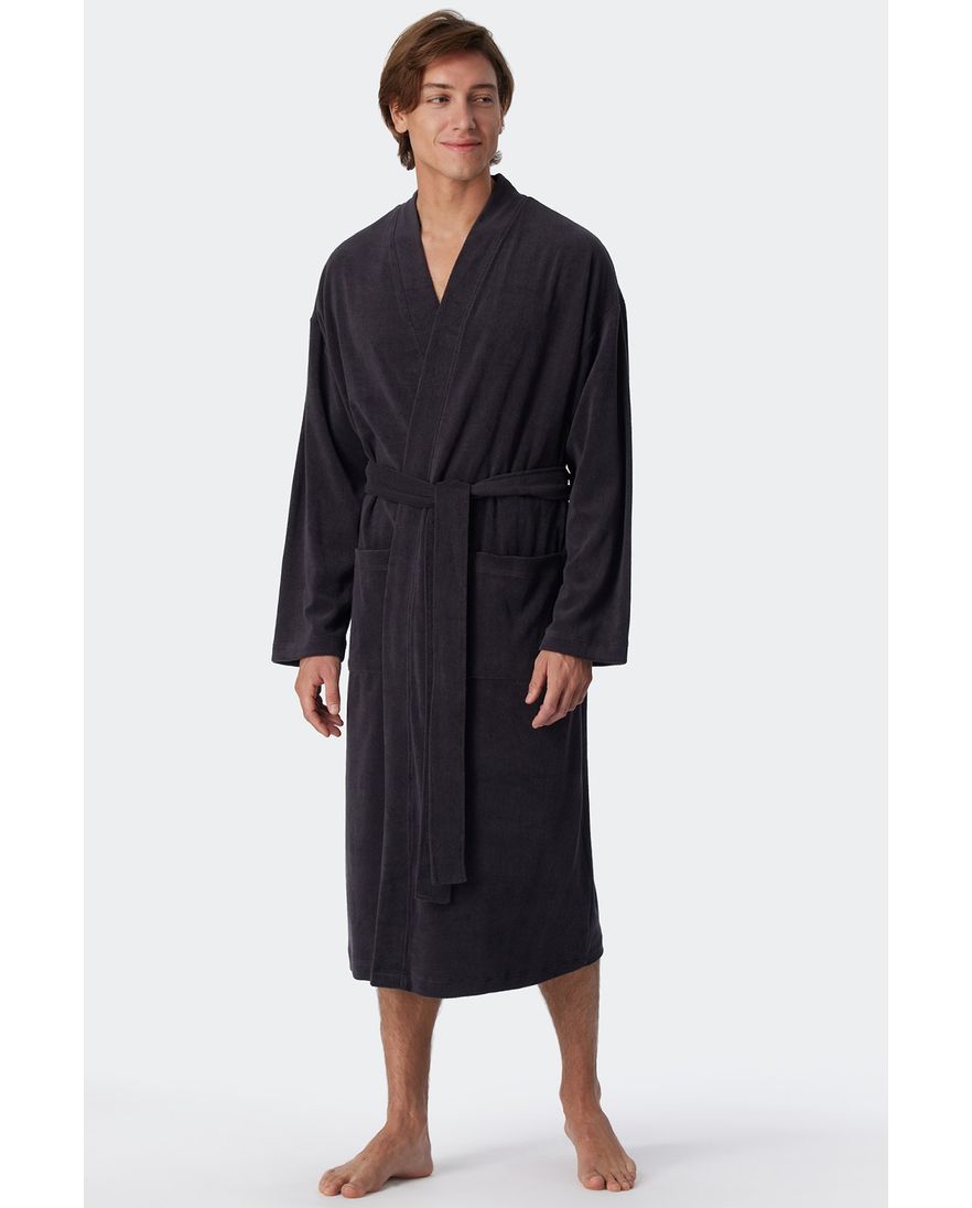 Schiesser badjas effen antraciet