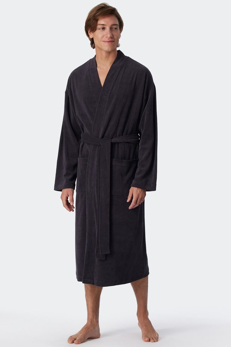 Schiesser badjas effen antraciet