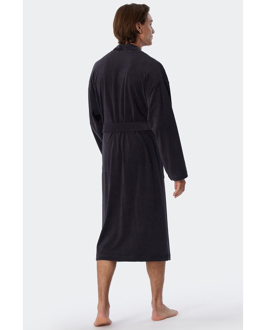 Schiesser badjas effen antraciet