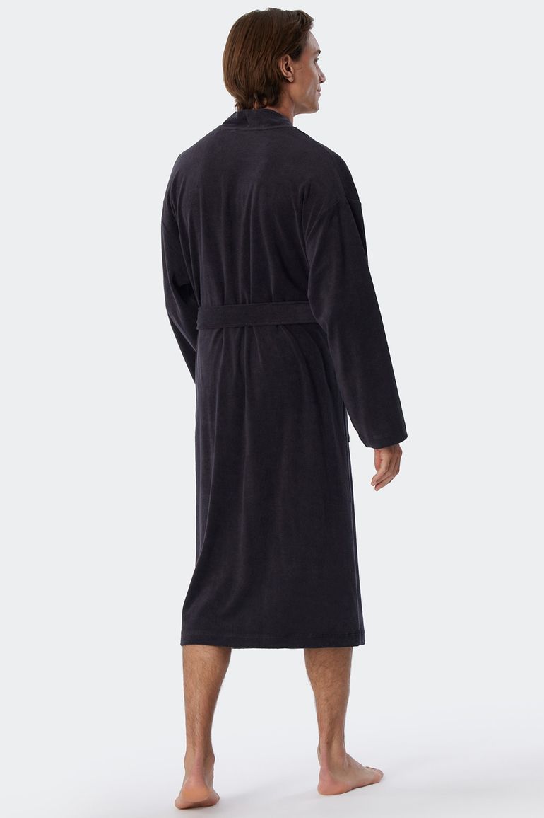 Schiesser badjas effen antraciet