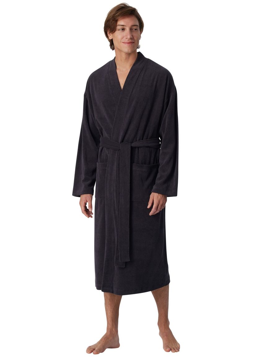 Schiesser badjas effen antraciet