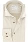 Michaelis slim fit overhemd beige geprint strijkvrij katoen