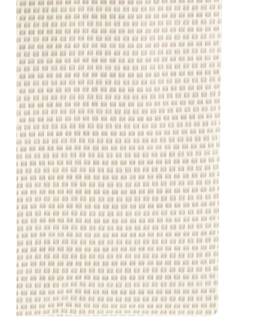 Strijkvrij overhemd katoen beige geprint Michaelis slim fit