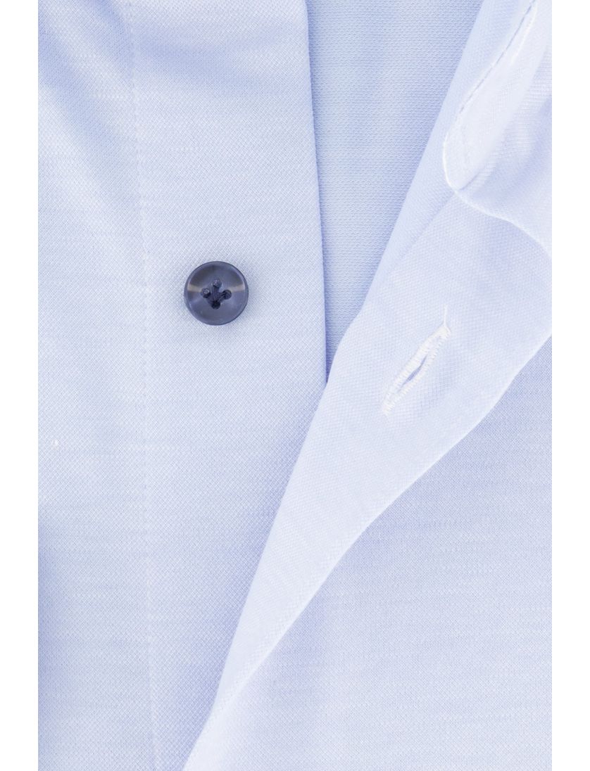 Overhemd Japanese knitted Profuomo lichtblauw katoen