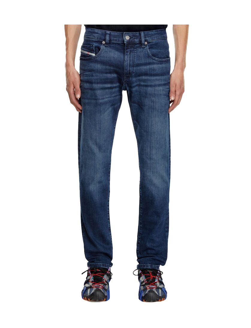 katoenen Diesel broek donkerblauw D-Strukt slim fit