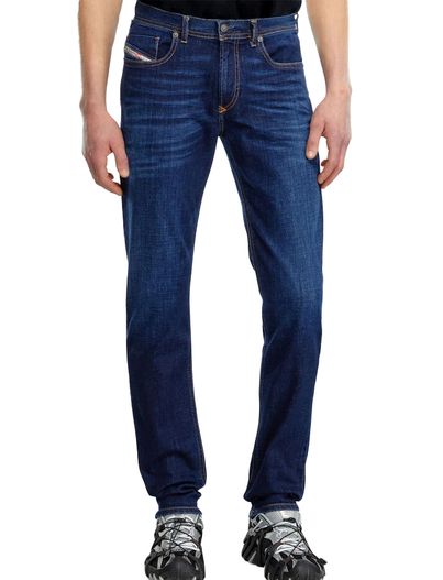 Diesel katoenen Diesel jeans effen donkerblauw slim fit