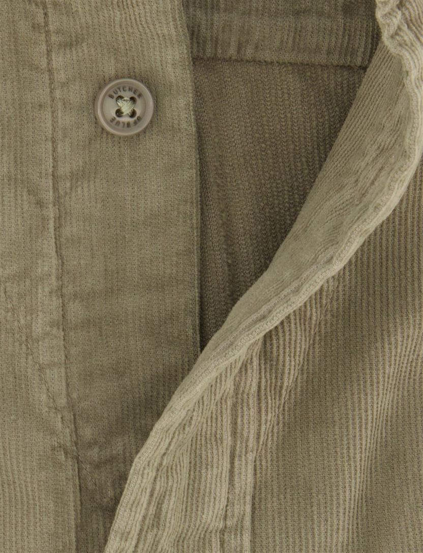 Butcher of Blue overhemd groen effen corduroy
