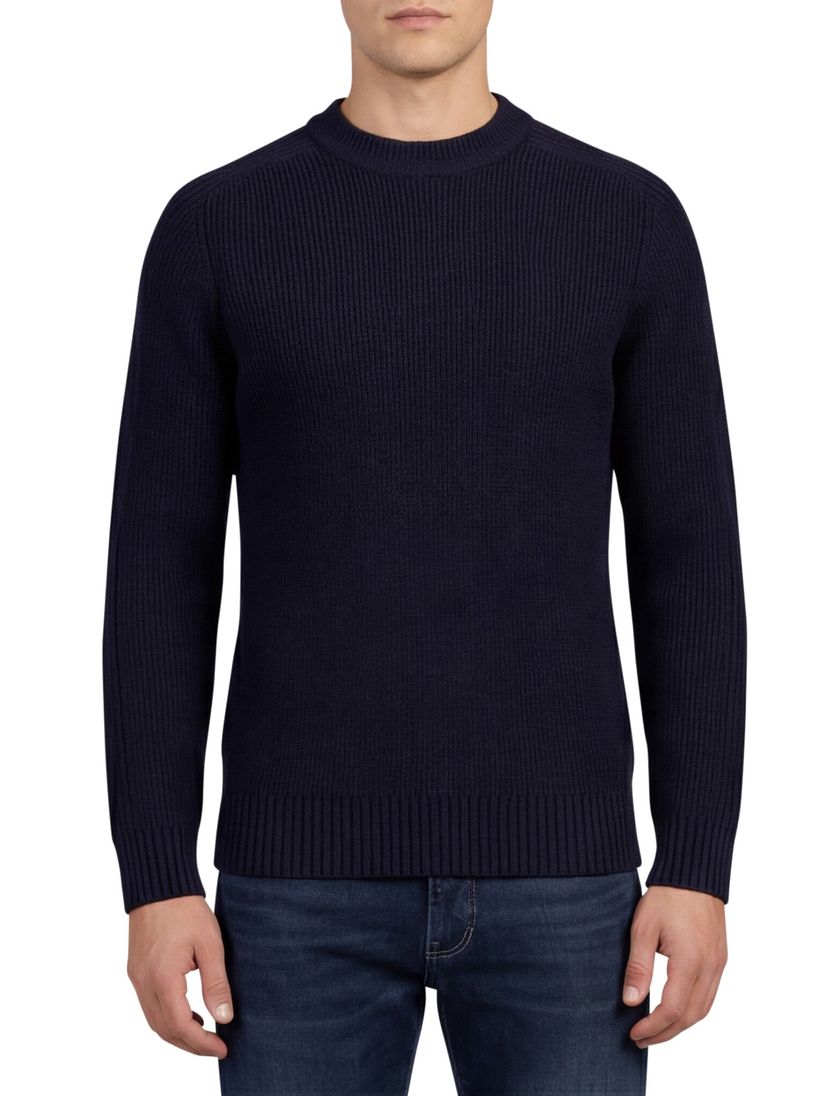 trui Butcher of Blue donkerblauw structuur