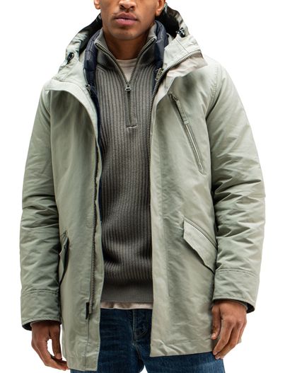 Butcher of Blue Butcher of Blue jack groen waterafstotend met capuchon