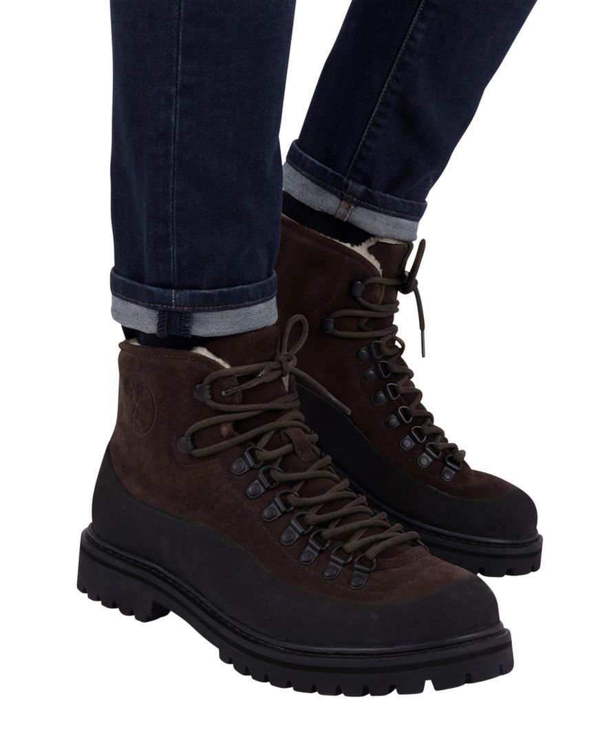 Hoge Blackstone boots bruin effen leer
