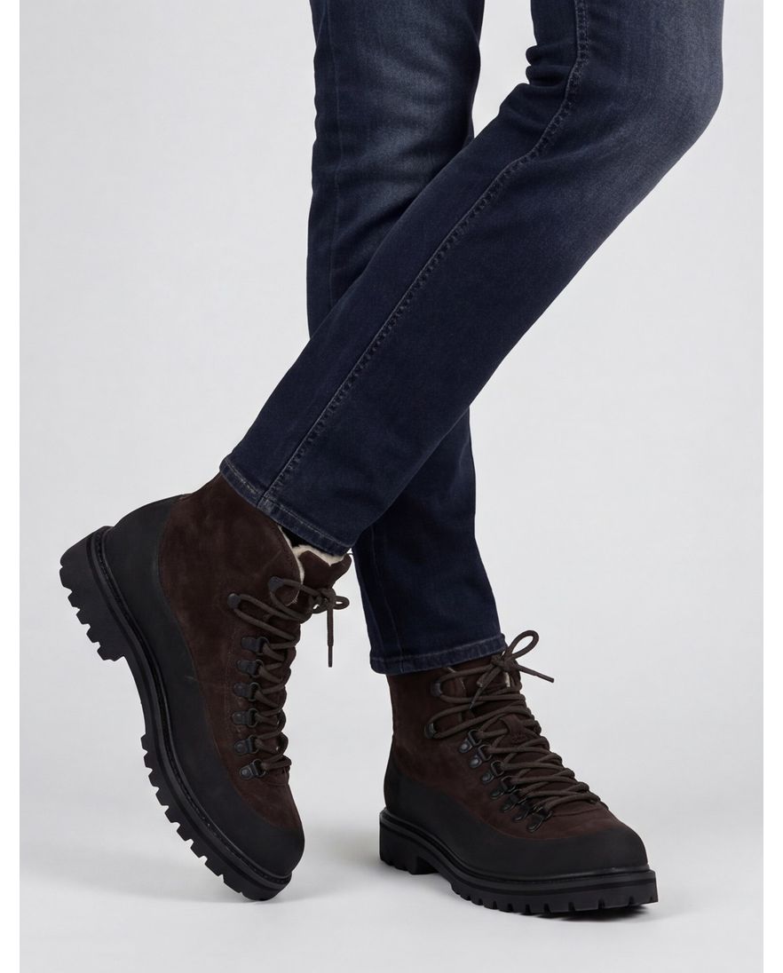 Hoge Blackstone boots bruin effen leer