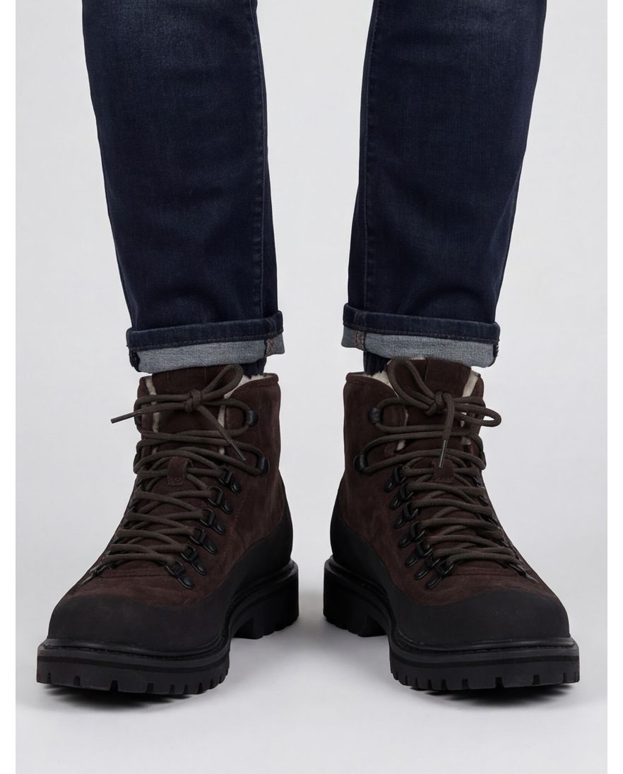 Hoge Blackstone boots bruin effen leer