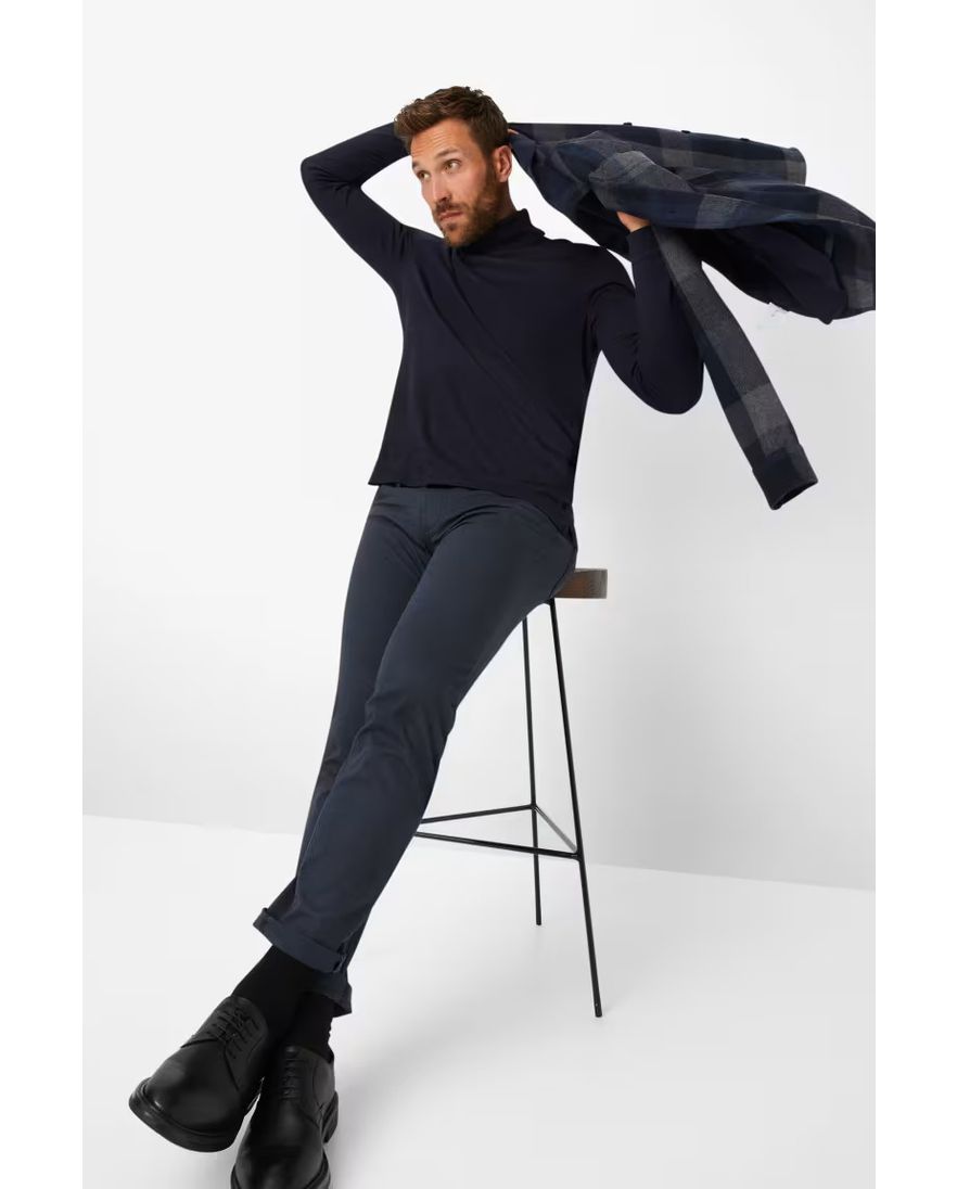 Brax broek Chuck donkerblauw effen normale fit