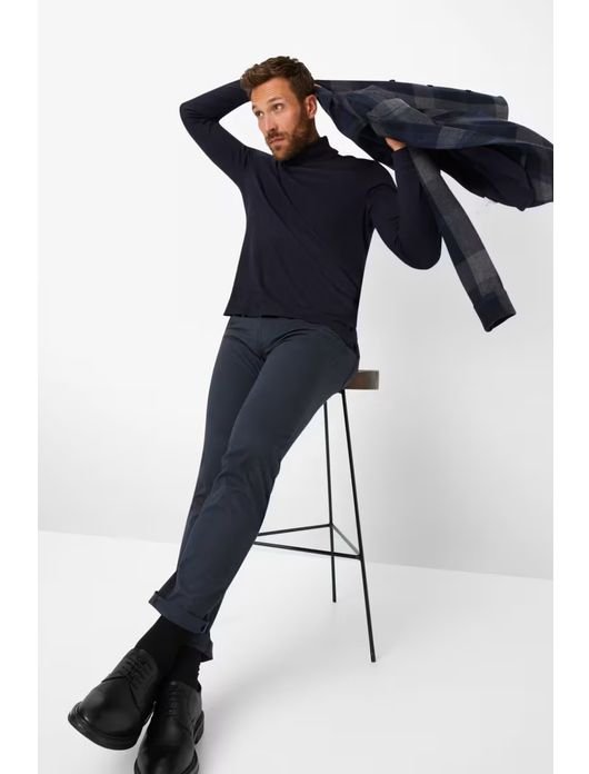 jeans Brax donkerblauw effen katoen, polyester, stretch Chuck