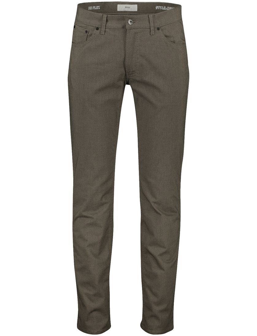 Brax 5-pocket bruin geprint katoen