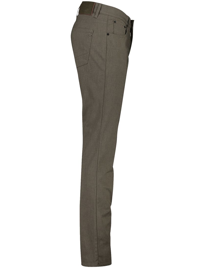 Brax 5-pocket bruin geprint katoen