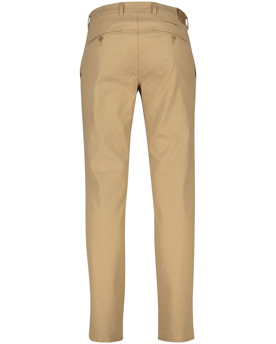 Brax Pantalon effen bruin normale fit katoen