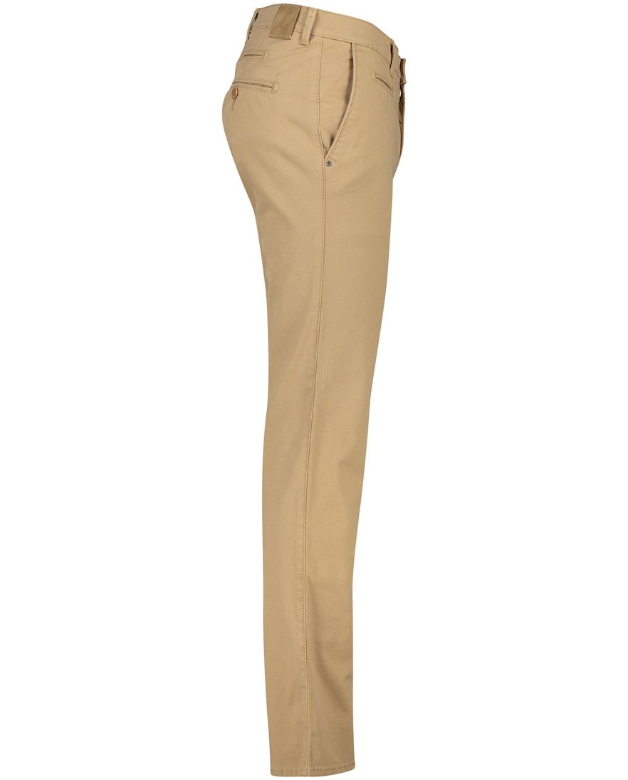 Brax Pantalon effen bruin normale fit katoen