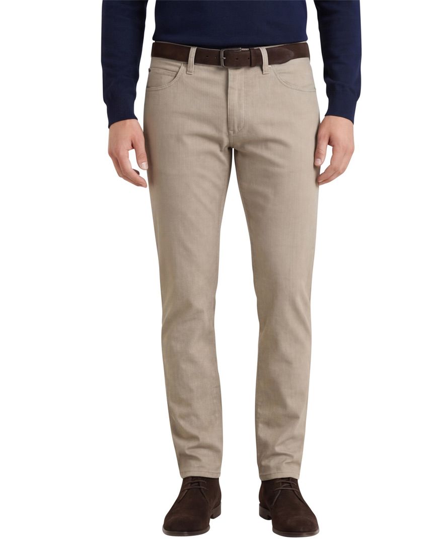 Brax 5-pocket broek Chuck beige slim fit