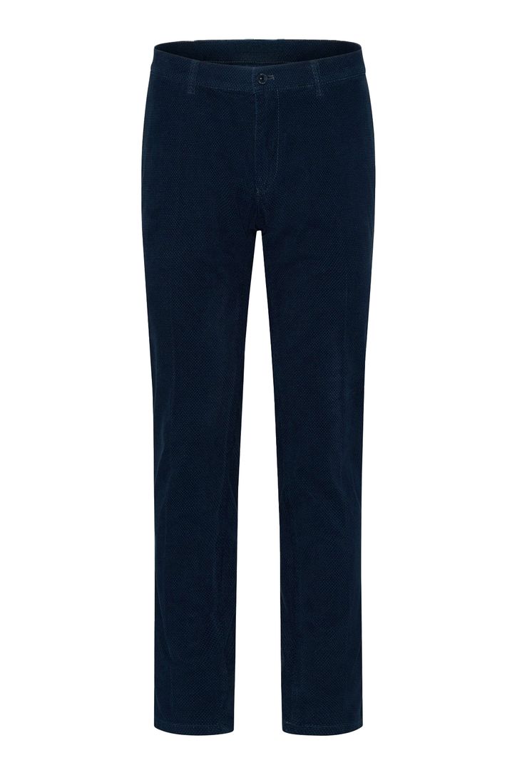 katoenen broek Brax effen donkerblauw normale fit