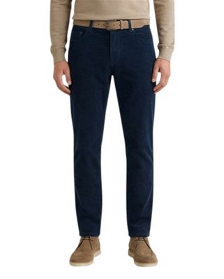 Brax Brax katoenen broek effen donkerblauw normale fit