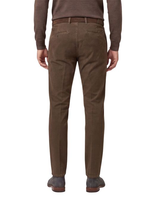 Brax chino Silvio Slim Fit katoen bruin textuur