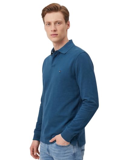 Tommy Hilfiger polo Tommy Hilfiger blauw effen katoen, stretch normale fit